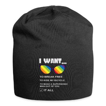 I Want To Break Free Ride My Bicycle - Jersey-Beanie - Schwarz - Vorne