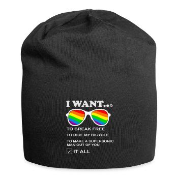 I Want To Break Free Ride My Bicycle - Jersey Beanie - black - Front