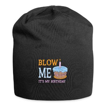 Blow Me Its My Birthday - Jersey-Beanie - Schwarz - Vorne