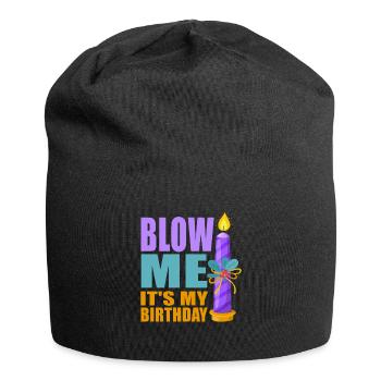 Blow Me Its My Birthday - Jersey-Beanie - Schwarz - Vorne
