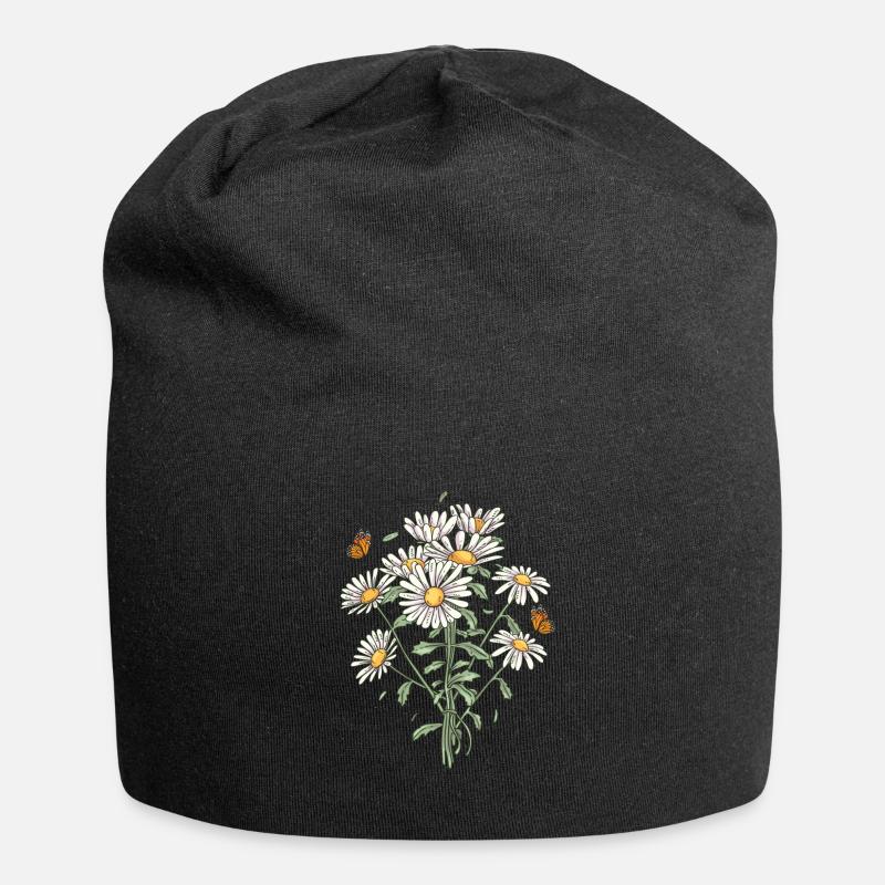 Marguerites Daisy Summer Daisies Jardin de fleurs - Bonnet en jersey - noir