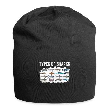 Types de requins - Bonnet en jersey - noir - Devant