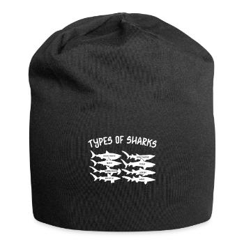 Types de requins - Bonnet en jersey - noir - Devant