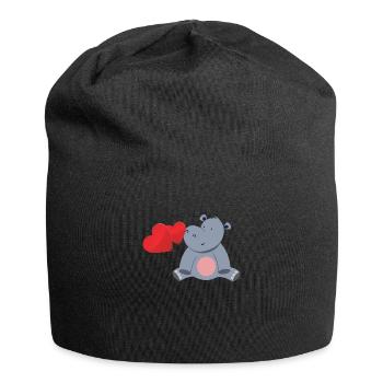 Süsses Nilpferd - Jersey-Beanie - Schwarz - Vorne