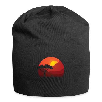 Baboon at sunset - Jersey Beanie - black - Front