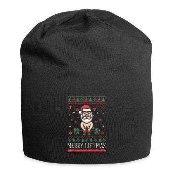 Merry Liftmas - Christmas Bodybuilder Gym Workout - Jersey Beanie - black - Front