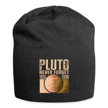 Never Forget Pluto Design Retro Style Funny Space - Jersey-Beanie - Schwarz - Vorne