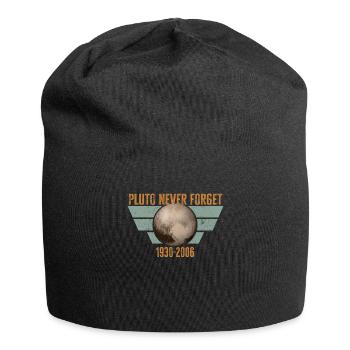 Never Forget Pluto Design Retro Style Funny Space - Jersey-Beanie - Schwarz - Vorne