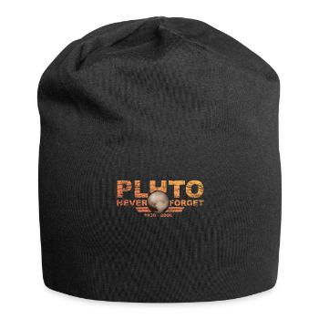 Never Forget Pluto Design Retro Style Funny Space - Jersey-Beanie - Schwarz - Vorne