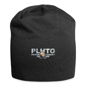 Never Forget Pluto Design Retro Style Funny Space - Jersey-Beanie - Schwarz - Vorne