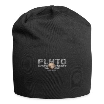Never Forget Pluto Design Retro Style Funny Space - Jersey-Beanie - Schwarz - Vorne