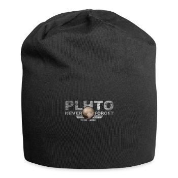 Never Forget Pluto Design Retro Style Funny Space - Jersey-Beanie - Schwarz - Vorne