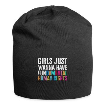 Les filles veulent juste avoir des droits humains fondamentaux - Bonnet en jersey - noir - Devant