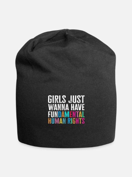 Girls Just Wanna Have Fundamental Human Rights - Jersey-Beanie - Schwarz