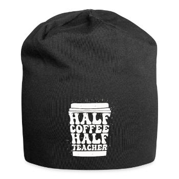 Half Coffee Half Teacher - Jersey Beanie - black - Front