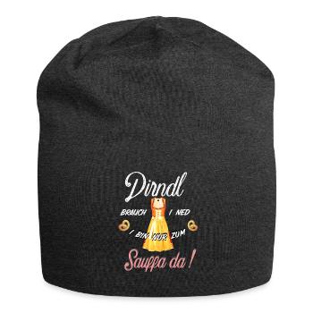 Dirndl Lustiger Spruch T-Shirt Festzelt Bussi - Jersey-Beanie - Anthrazit - Vorne