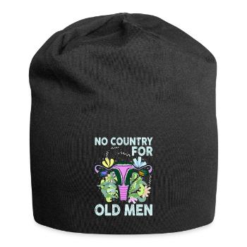 No Country For Old Men Floral Uterus Feminist - Jersey-Beanie - Schwarz - Vorne