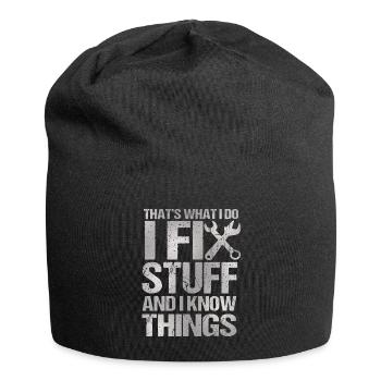 That's What I Do I Fix Stuff And I Know Things - Jersey-Beanie - Schwarz - Vorne