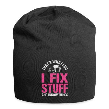That's What I Do I Fix Stuff And I Know Things - Jersey-Beanie - Schwarz - Vorne