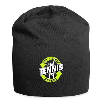 Manger dormir Tennis Répéter Joueur de tennis - Bonnet en jersey - noir - Devant