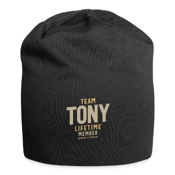 Team Tony Lifetime Member Personalized Name - Jersey Beanie - black - Front