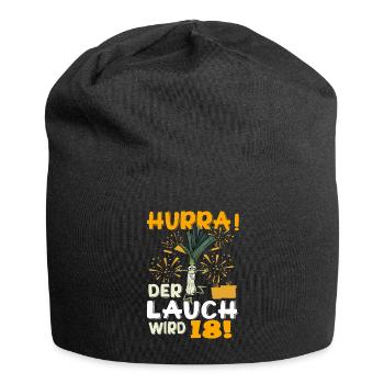 Hurra! Der Lauch Wird 18! Volljährig Endlich - Jersey-Beanie - Schwarz - Vorne