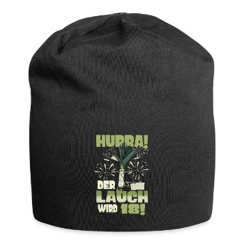 Hurra! Der Lauch Wird 18! Volljährig Endlich - Jersey-Beanie - Schwarz - Vorne