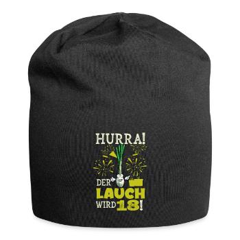 Hurra! Der Lauch Wird 18! Volljährig Endlich - Jersey-Beanie - Schwarz - Vorne