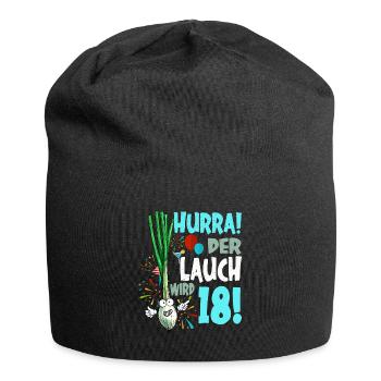 Hurra! Der Lauch Wird 18! Volljährig Endlich - Jersey-Beanie - Schwarz - Vorne