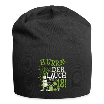 Hurra! Der Lauch Wird 18! Volljährig Endlich - Jersey-Beanie - Schwarz - Vorne