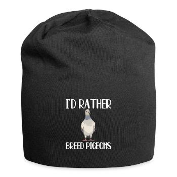 Tauben Züchten Geschenk - Jersey-Beanie - Schwarz - Vorne