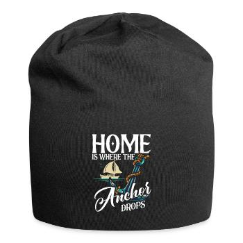 Segler Segelschiff Segelboot - Jersey-Beanie - Schwarz - Vorne