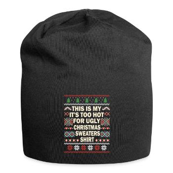 C’est mon pull de Noël il fait trop chaud pour un vilain - Bonnet en jersey - noir - Devant