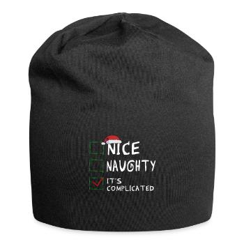 Nice Naughty It's Complicated Christmas List Santa - Jersey Beanie - black - Front