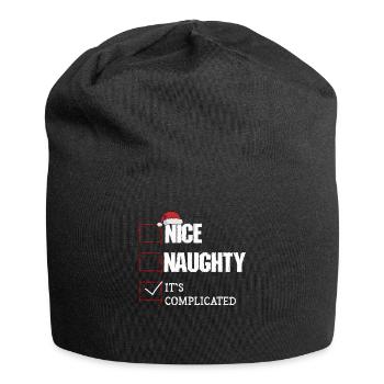 Nice Naughty It's Complicated Christmas List Santa - Jersey Beanie - black - Front