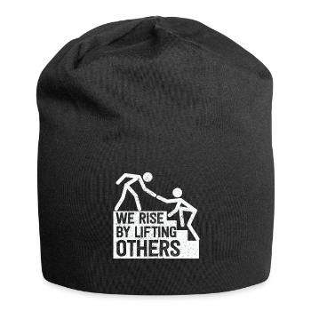We Rise By Lifting Others Inspirational Quote - Jersey Beanie - black - Front