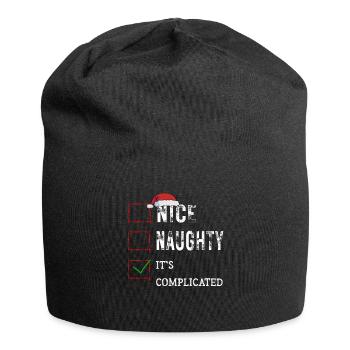 Nice Naughty It's Complicated Christmas List Santa - Jersey Beanie - black - Front