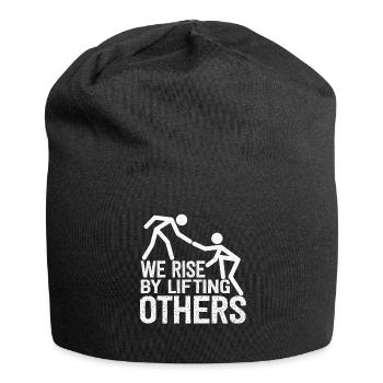 We Rise By Lifting Others Inspirational Quote - Jersey-Beanie - Schwarz - Vorne