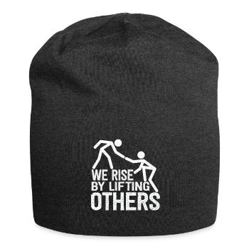 We Rise By Lifting Others Inspirational Quote - Jersey-Beanie - Anthrazit - Vorne