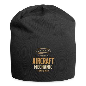 Aircraft Mechanic Job Occupation Birthday Worker - Jersey Beanie - black - Front