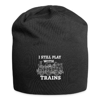 I Still Play With Trains Locomotive Engine Drivers - Jersey-Beanie - Schwarz - Vorne