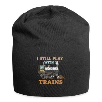 I Still Play With Trains Locomotive Engine Drivers - Jersey-Beanie - Schwarz - Vorne