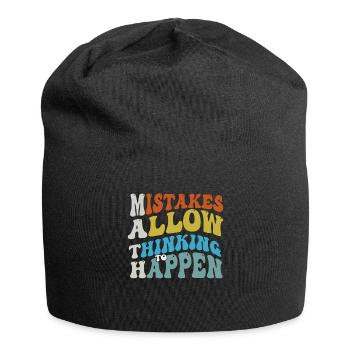 Mistakes Allow Thinking To Happen School Math - Jersey Beanie - black - Front