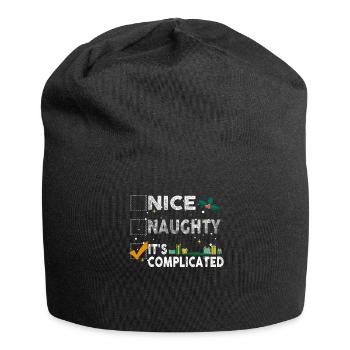 Nice Naughty It's Complicated Christmas List Santa - Jersey Beanie - black - Front