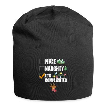 Nice Naughty It's Complicated Christmas List Santa - Jersey Beanie - black - Front