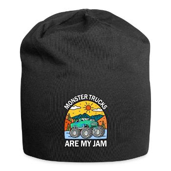 Monster Trucks Are My Jam Vintage Retro - Jersey Beanie - black - Front