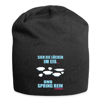 Eisbader Kältebad Mut zum Eisloch Winterschwimmen - Jersey-Beanie - Schwarz - Vorne
