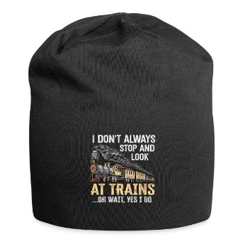 Je ne m’arrête pas toujours de regarder les trains Oh attendez - Bonnet en jersey - noir - Devant