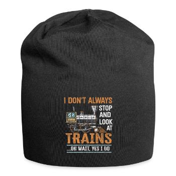 Je ne m’arrête pas toujours de regarder les trains Oh attendez - Bonnet en jersey - noir - Devant