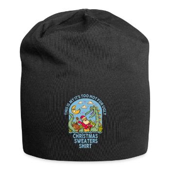 C’est mon pull de Noël il fait trop chaud pour un vilain - Bonnet en jersey - noir - Devant